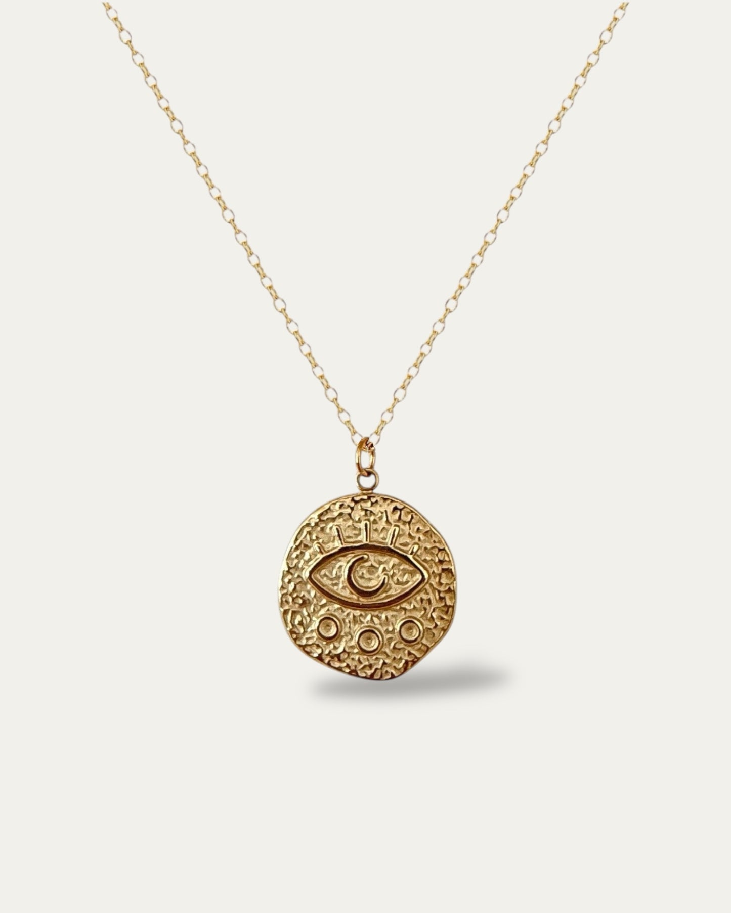 Collar con colgante textura en acero acabado mate - PROTECT