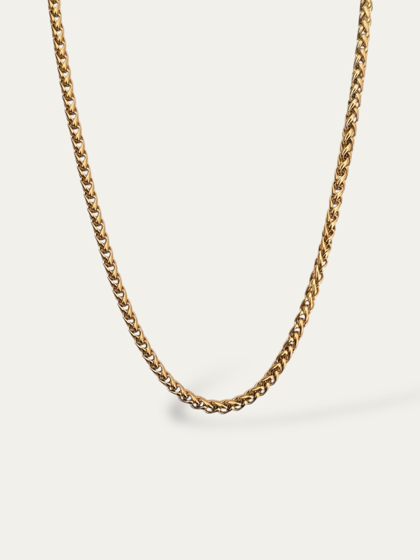 Collar cadena tejida franco en acero inoxidable baño oro 18K Francesca