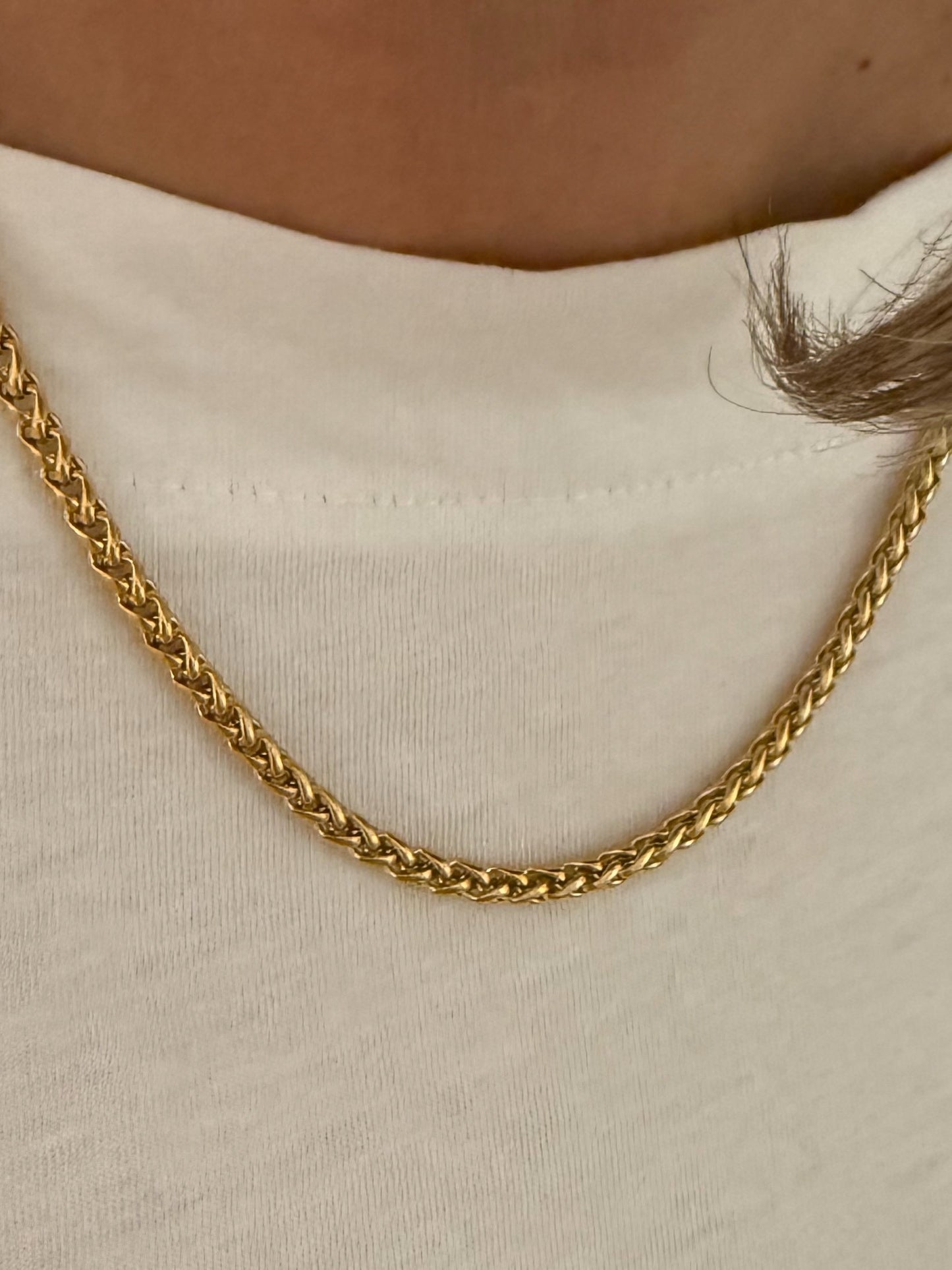 Collar cadena tejida franco en acero inoxidable baño oro 18K Francesca