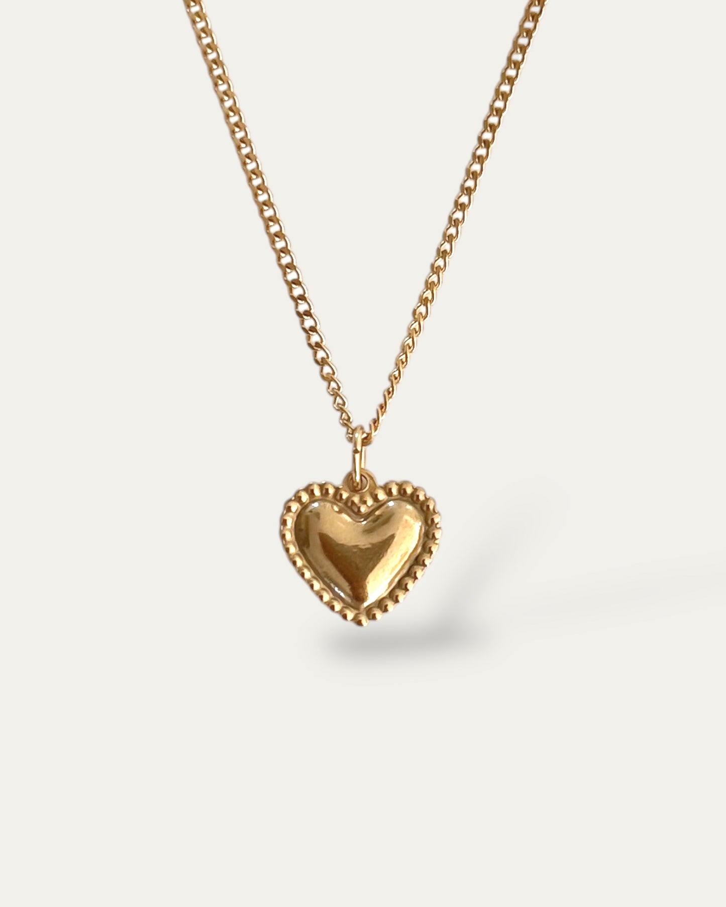 Collar de cadena con colgante de corazón en acero baño oro 18K Lovers