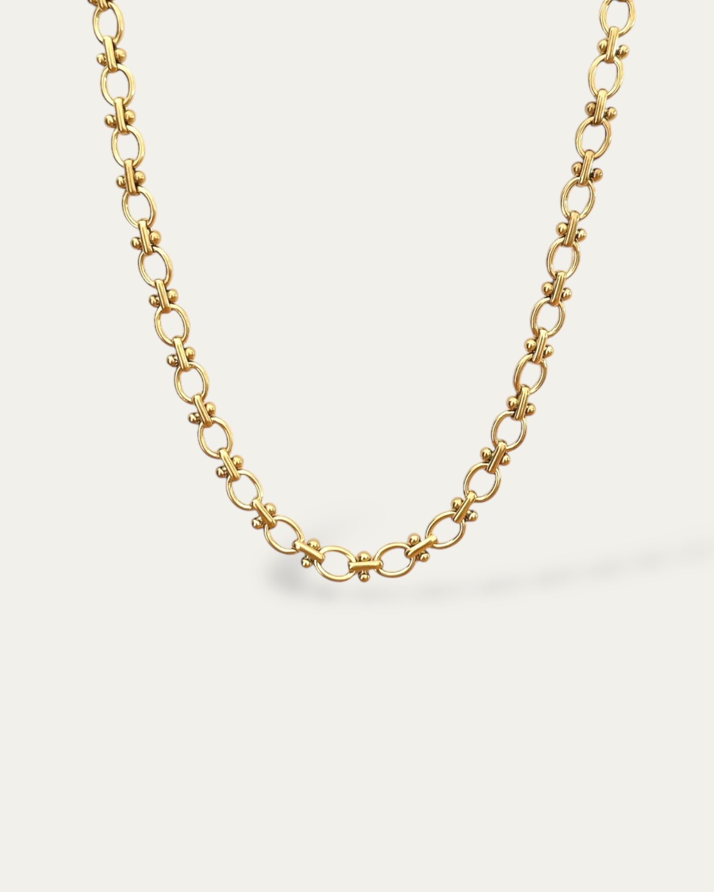 Collar Cadena eslabones gruesos redondeados baño oro 18K Emma