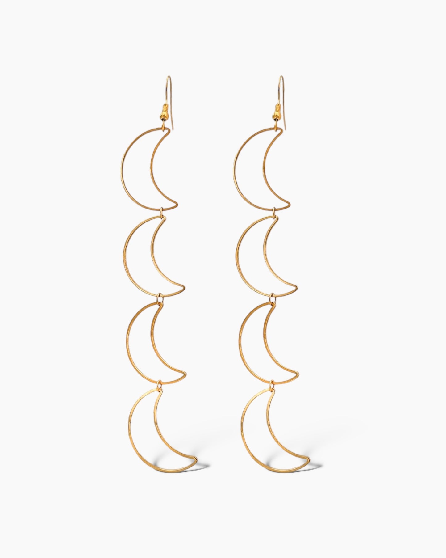 Pendientes largos Charms lunas acero inoxidable Largos Luna