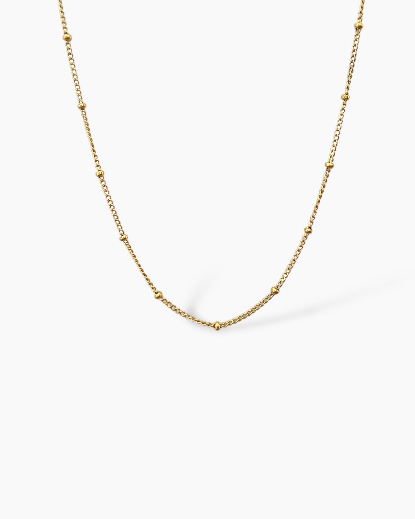 Collar cadena básica bolitas en acero baño oro 18K Bobbles