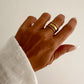 Anillo ajustable tres bandas acero inoxidable baño oro Vega Gold