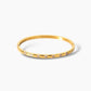 Brazalete de acero con baño de oro 18k circonitas grandes Weekend