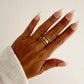 Anillo ajustable tres bandas acero inoxidable baño oro Vega Gold