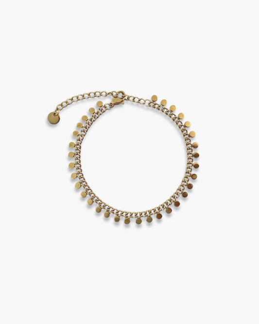 Pulsera cadena puntos en acero inoxidable baño oro 18K Dots