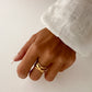 Anillo ajustable bandas cruzadas en acero baño oro 18k Crossy Gold