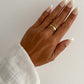 Anillo ajustable tres bandas acero inoxidable baño oro Vega Gold