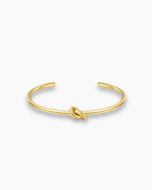 Pulsera brazalete nudo en acero baño de oro 18K Knot