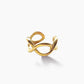 Anillo maxi bandas cruzadas en acero baño oro 18K Chunky