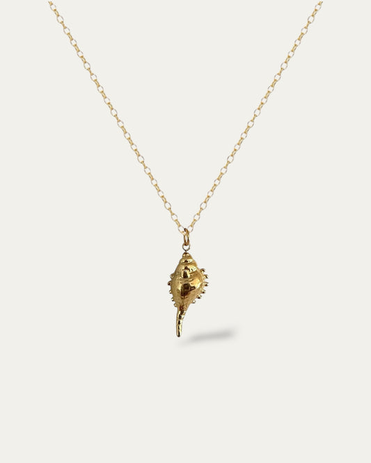 Collar colgante caracola en acero baño oro 18K CARACOLA