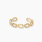 Pulsera brazalete ajustable diseño eslabones en acero baño oro 18K Link