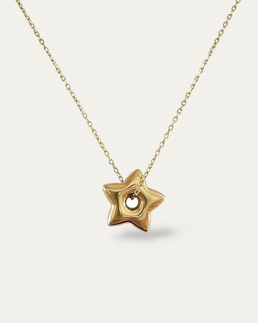 Collar cadena delgada con colgante estribor de estrella gruesa baño oro 18K Dunkin Estrella