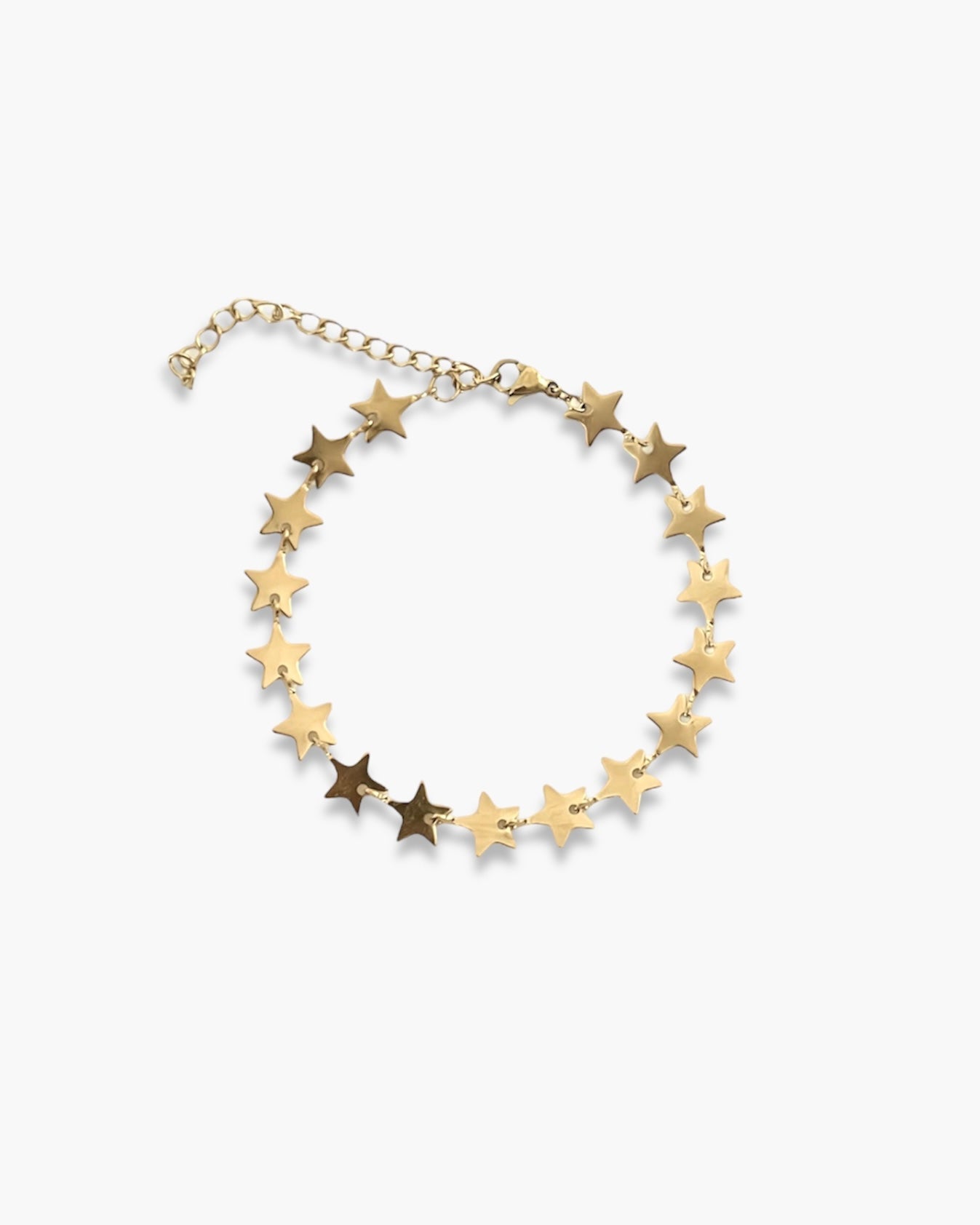 Pulsera cadena de estrellas en acero inoxidable baño de oro 18K Estrellas