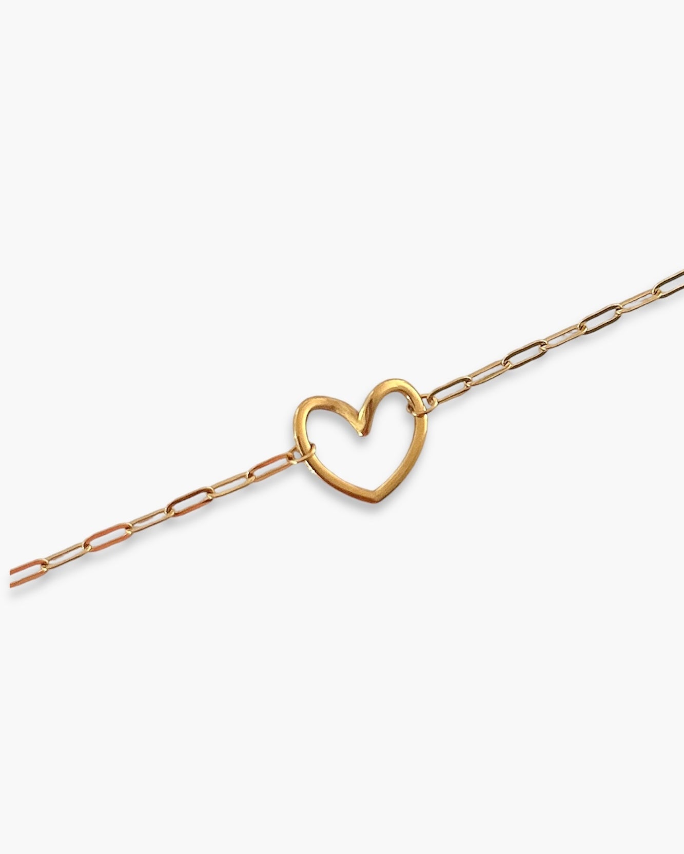 Pulsera cadena charm corazón en acero inoxidable baño oro 18K  Corazón