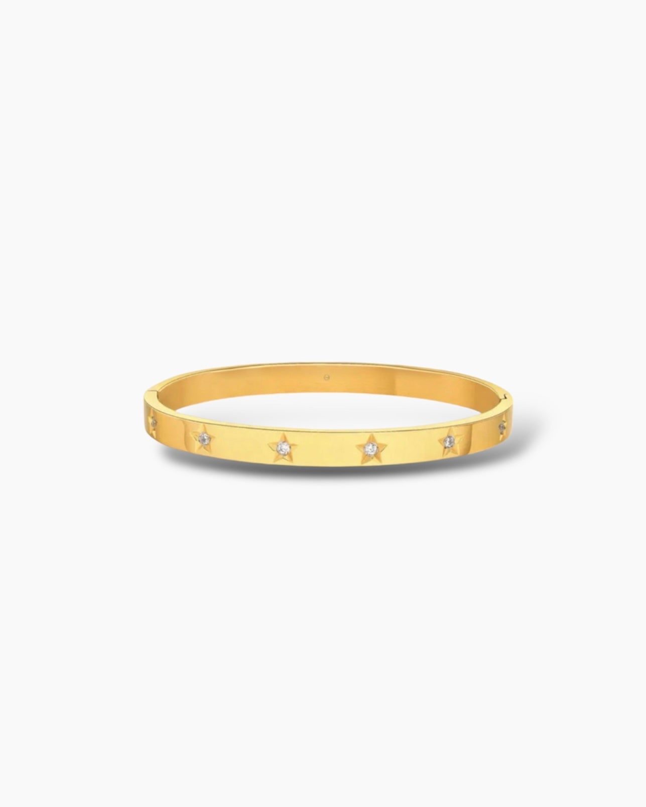 Brazalete de acero baño oro 18K con motivo estrellas con circonitas Stars