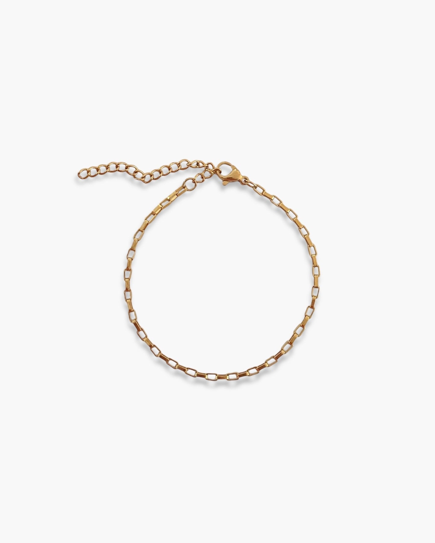 Pulsera cadena eslabones cuadrados en acero baño oro 18K Squared