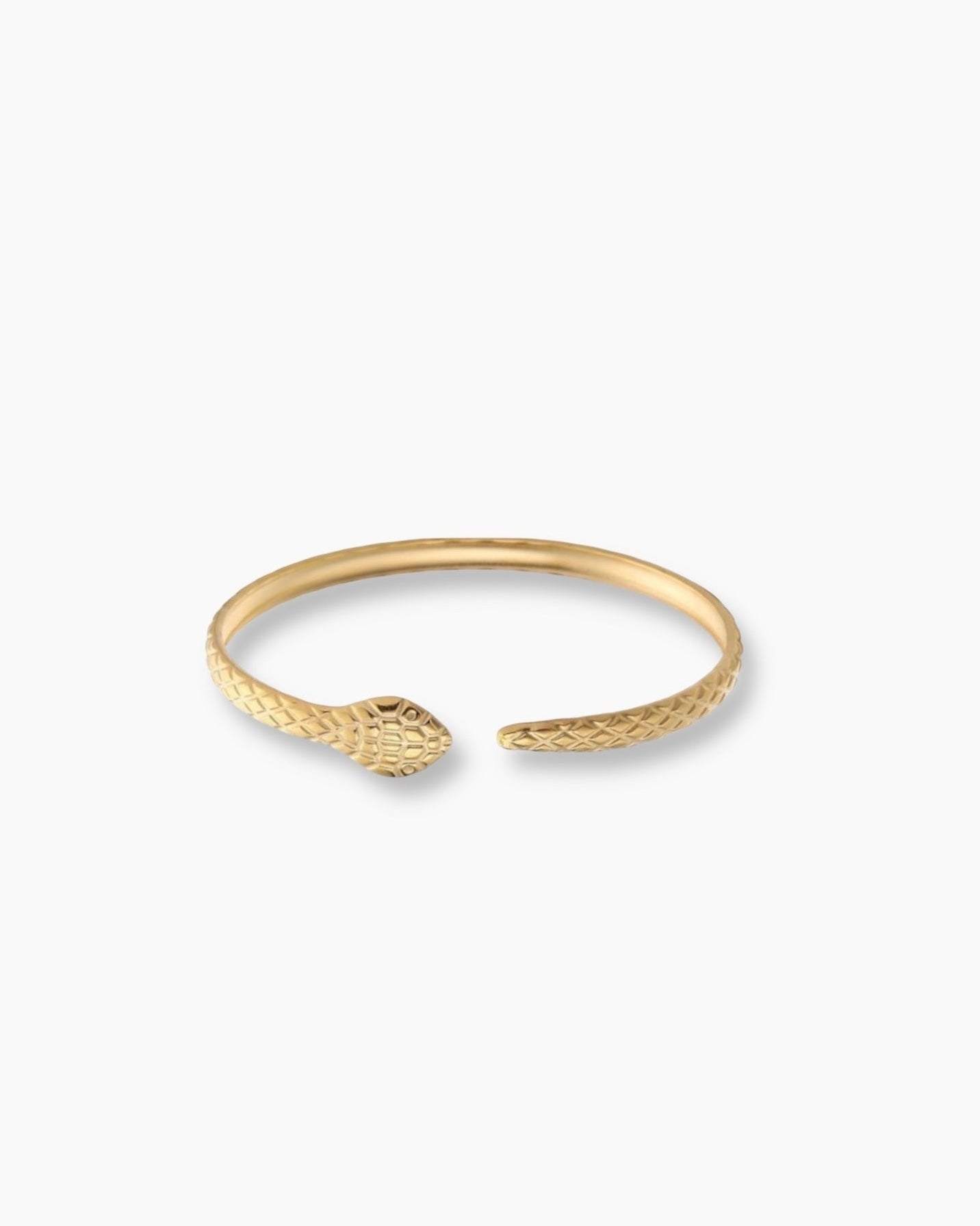 Pulsera brazalete ajustable serpiente en acero inoxidable baño de oro 18K Snake