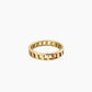 Anillo fino en acero inoxidable baño oro 18K Habana