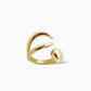 Anillo abierto lateral en forma de garra en acero inoxidable baño de oro 18K Helios