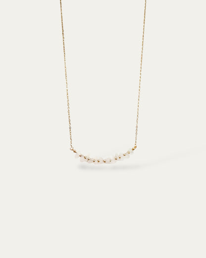 Colgante mineral piedra natural y acero baño oro 18 K Hielo