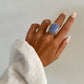 Anillo piedra maxi azul en acero inoxidable baño oro 18K Big Blue