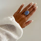 Anillo piedra maxi azul en acero inoxidable baño oro 18K Big Blue