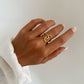 Anillo entrelazado ajustable en acero baño oro 18K Whimsy