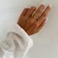 Anillo entrelazado ajustable en acero baño oro 18K Whimsy