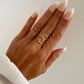 Anillo entrelazado ajustable en acero baño oro 18K Whimsy