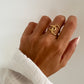 Anillo entrelazado ajustable en acero baño oro 18K Whimsy