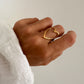 Anillo corazón fino ajustable acero baño oro 18K Livi