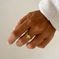 Anillo ajustable diseño tréboles en acero baño oro 18K Clover