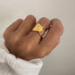 Anillo ajustable acero oro