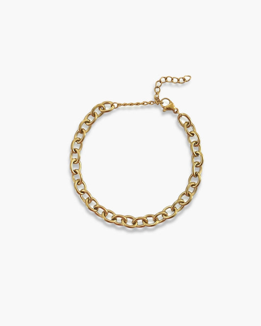 Pulsera cadena eslabones en acero baño oro 18K Neda