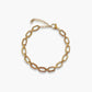 Pulsera eslabones planos en acero inoxidable baño oro 18K Nora