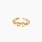 Anillo rizado espiral en acero inoxidable baño oro 18K Twist