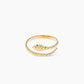 Anillo fino serpiente cruzado textira en acero baño oro 18 K Snake