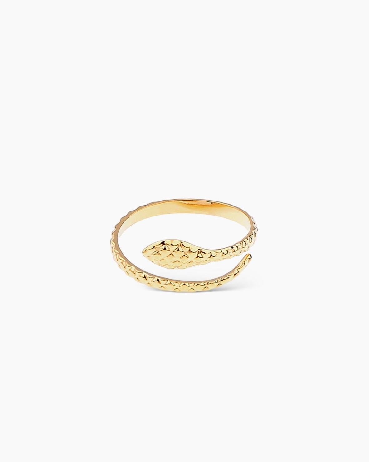 Anillo fino serpiente cruzado textira en acero baño oro 18 K Snake