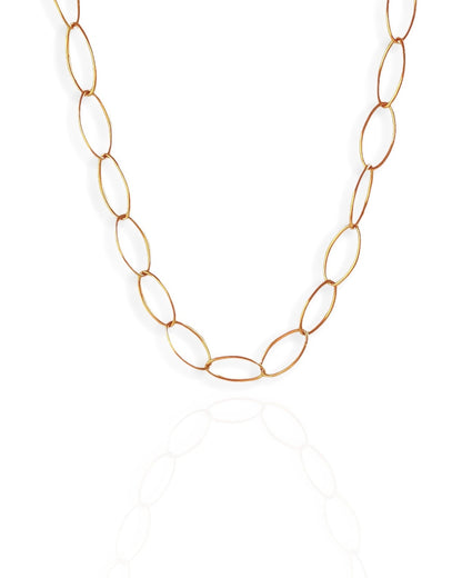 Collar Cadena de eslabones grandes multiposición baño oro 18K Retro