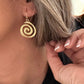 Pendientes diseño espiral en acero inoxidable baño oro 18K Kundalee