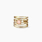 Anillo piedra rosa pequeña acero baño oro 18 K Sandrine