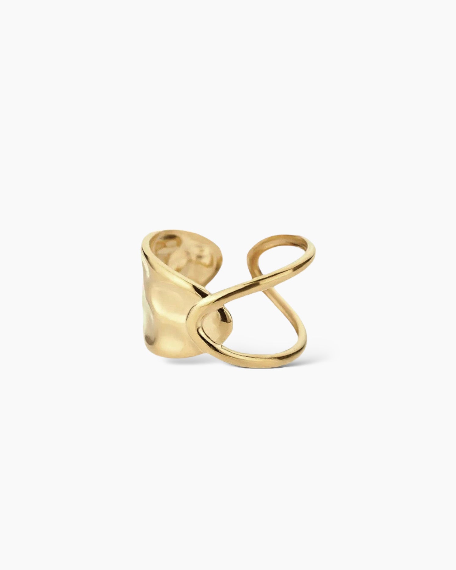 Anillo ajustable acero oro