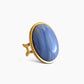 Anillo piedra maxi azul en acero inoxidable baño oro 18K Big Blue