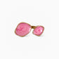 Anillo abertura delantera detalle resina rosa en acero baño oro 18K Pink Cream