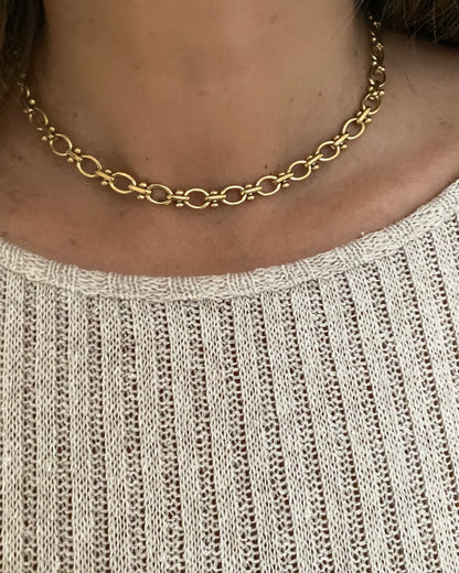 Collar Cadena eslabones gruesos redondeados baño oro 18K Emma