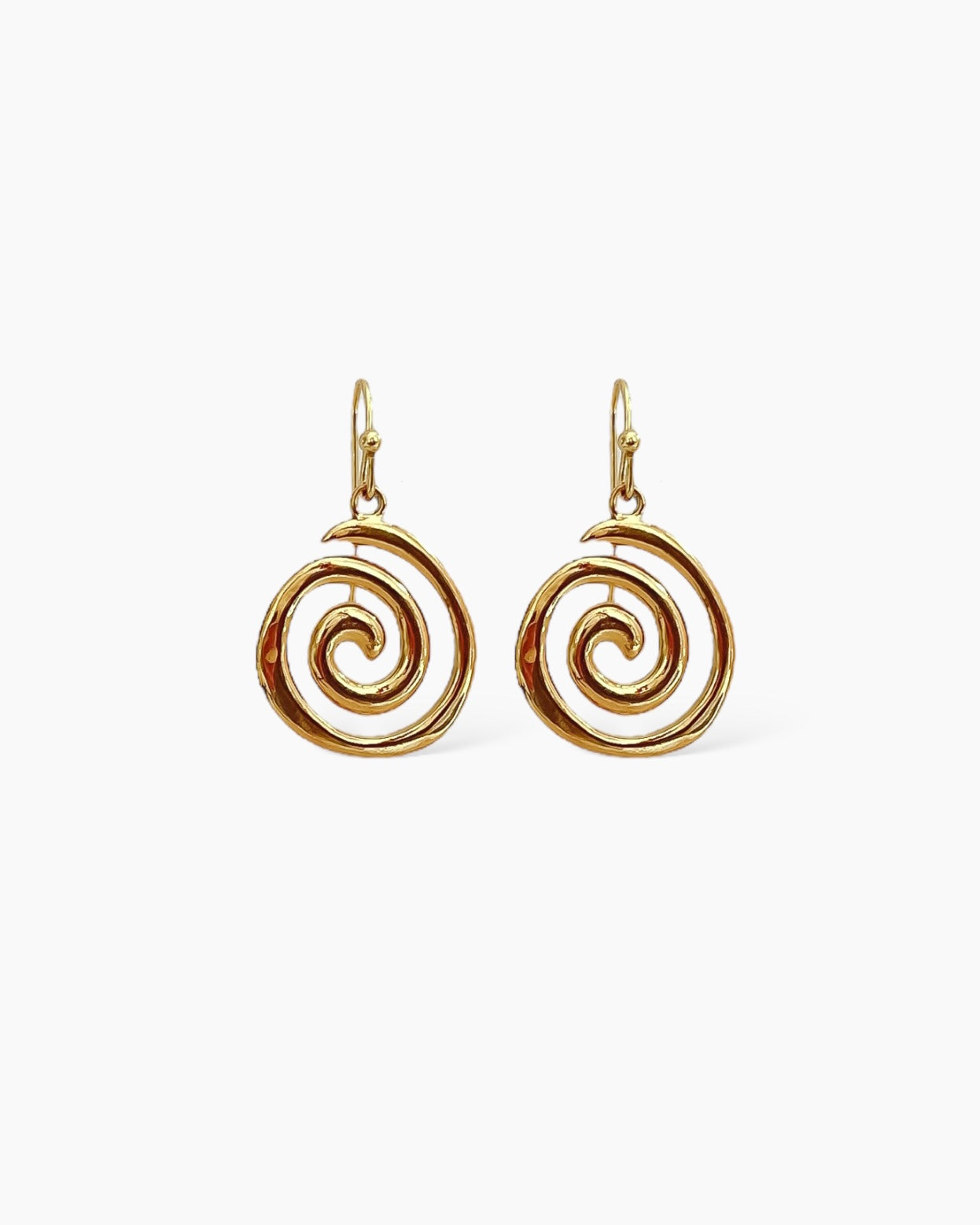 Pendientes diseño espiral en acero inoxidable baño oro 18K Kundalee